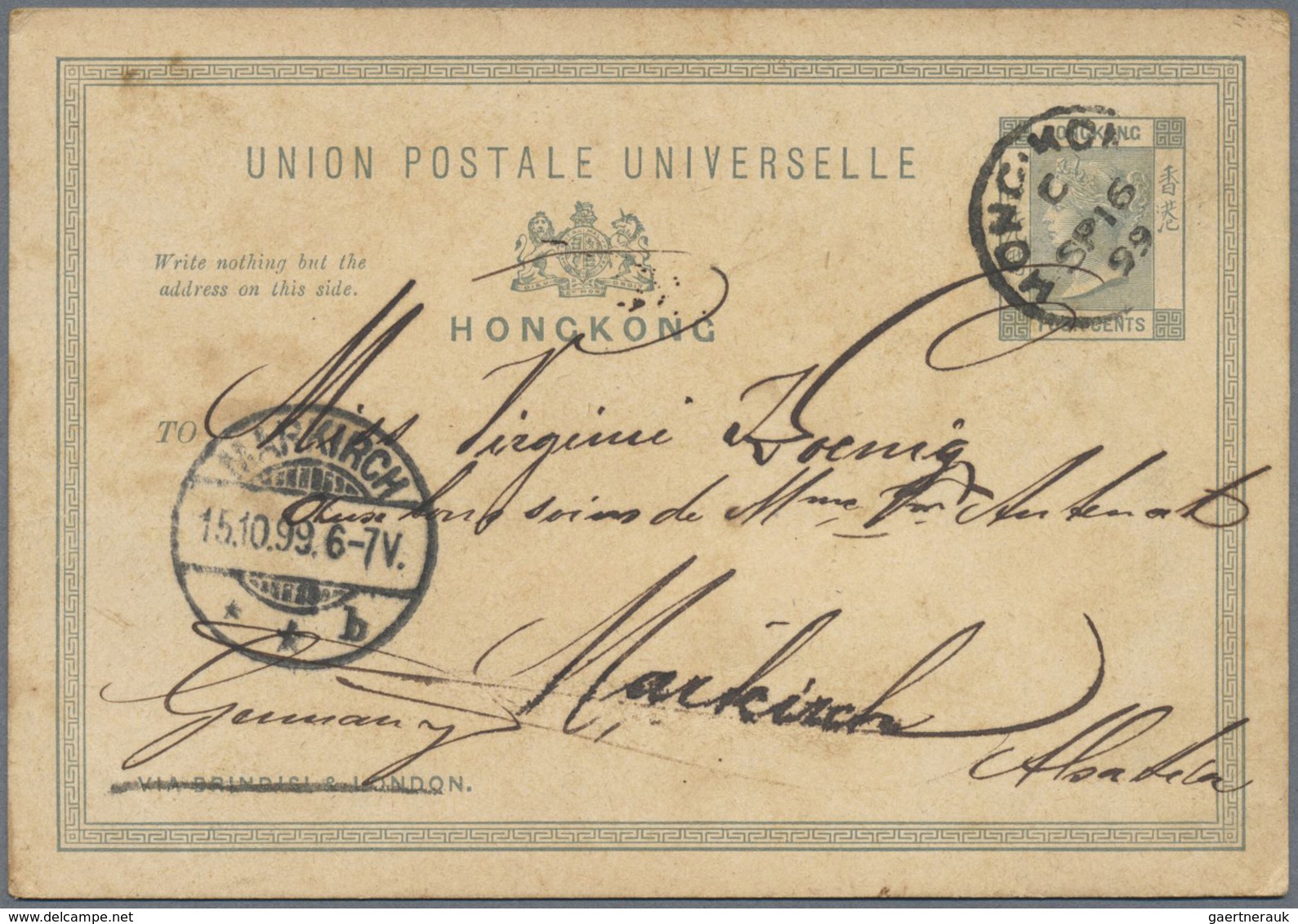 Br/ Hongkong: 1907/65 (ca.), Covers/used Ppc (97, Often Used To Singapore Or Bangkok), FDC 1937/73 (9), - Autres & Non Classés