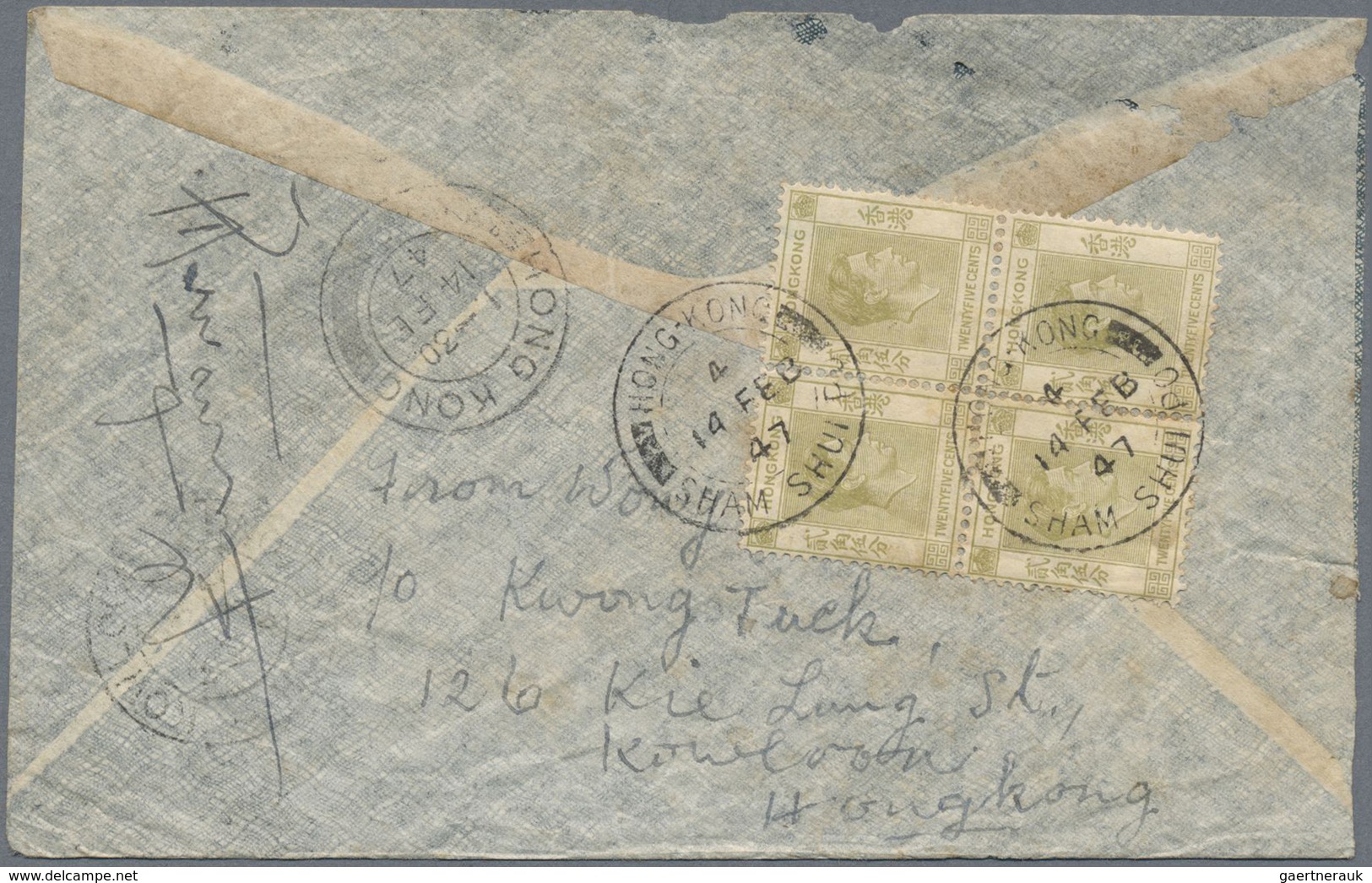 Br/ Hongkong: 1907/65 (ca.), covers/used ppc (97, often used to Singapore or Bangkok), FDC 1937/73 (9),