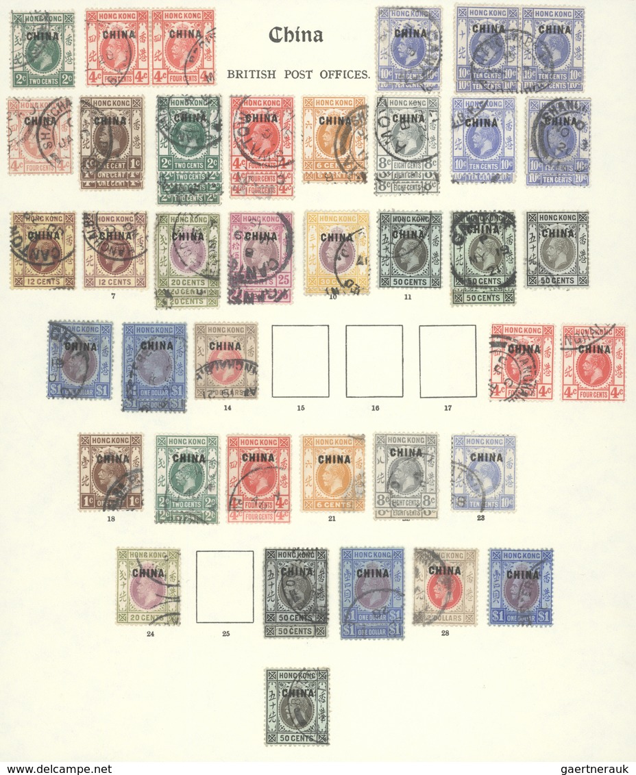O Hongkong - Britische Post In China: 1917-27: Collection Of 65 Used Stamps Of Hongkong Overprinted "C - Lettres & Documents