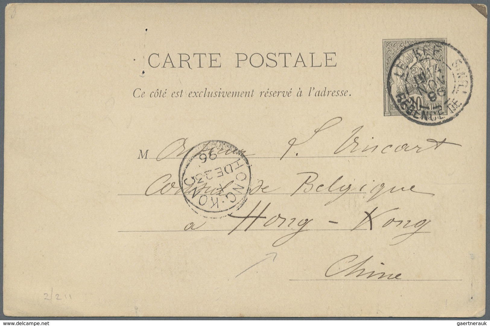 Br/GA Hongkong - Besonderheiten: 1858/1948: Incoming Mail, Covers/stationery/ppc (12) Inc. 1858 Soldiers L - Autres & Non Classés