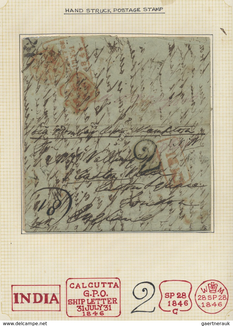 Br Indien - Vorphilatelie: 1826-52, CALCUTTA Postmarks/handstamps: 14 Letters From (few To) Calcutta Wi - ...-1852 Préphilatélie