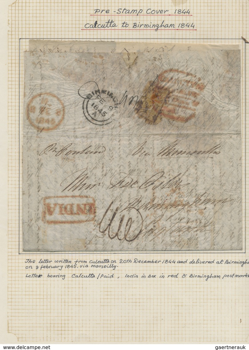 Br Indien - Vorphilatelie: 1826-52, CALCUTTA postmarks/handstamps: 14 letters from (few to) Calcutta wi