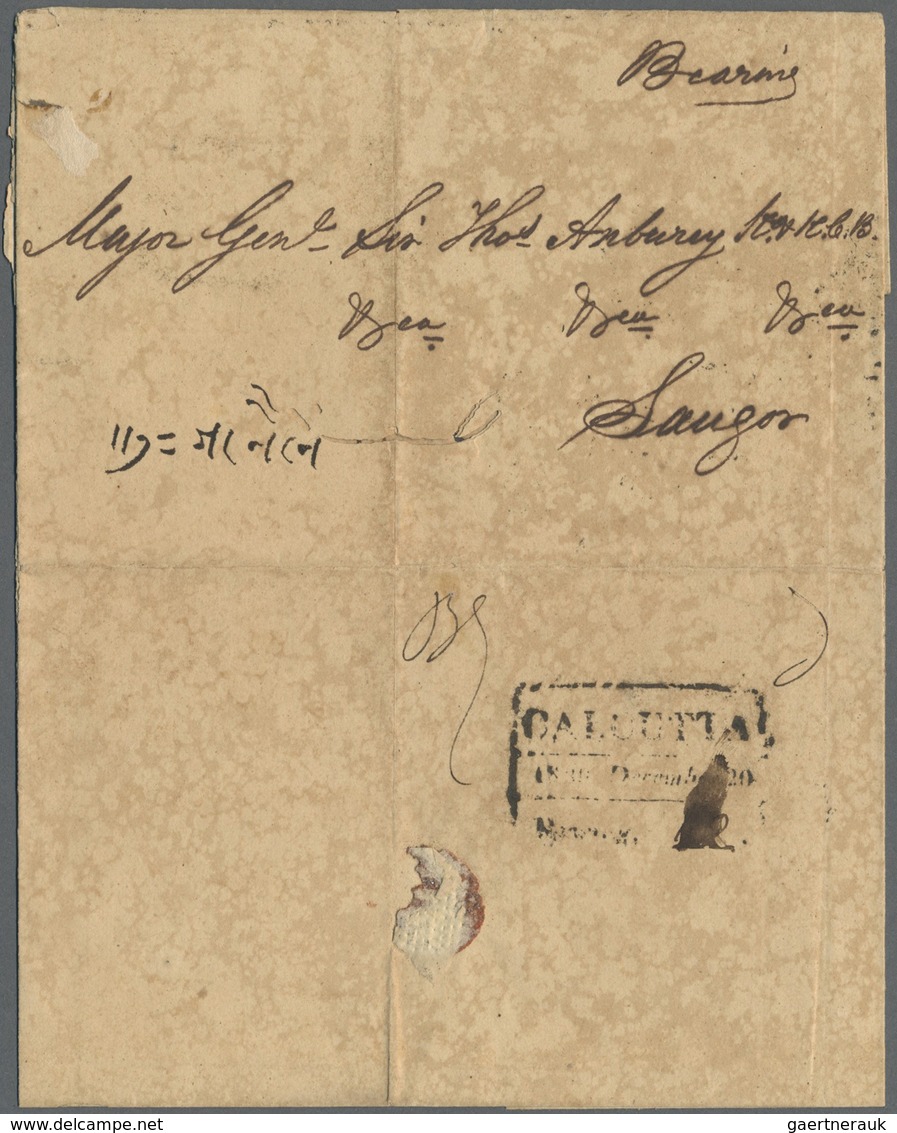 Br Indien - Vorphilatelie: 1826-52, CALCUTTA postmarks/handstamps: 14 letters from (few to) Calcutta wi