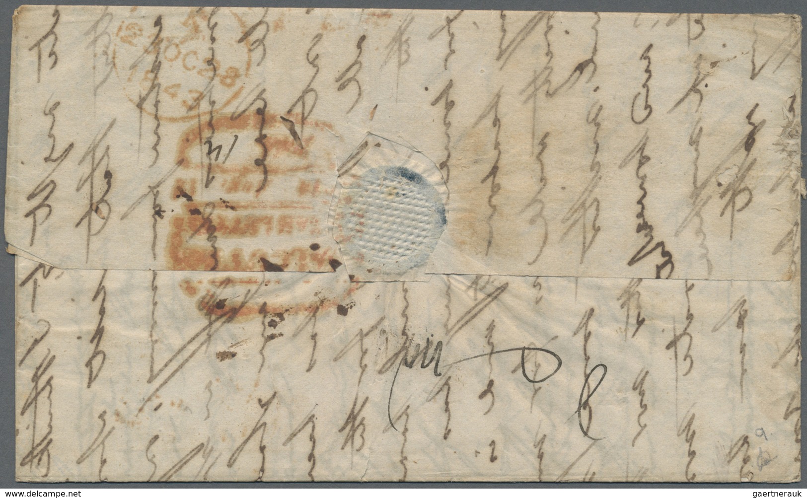 Br Indien - Vorphilatelie: 1826-52, CALCUTTA postmarks/handstamps: 14 letters from (few to) Calcutta wi