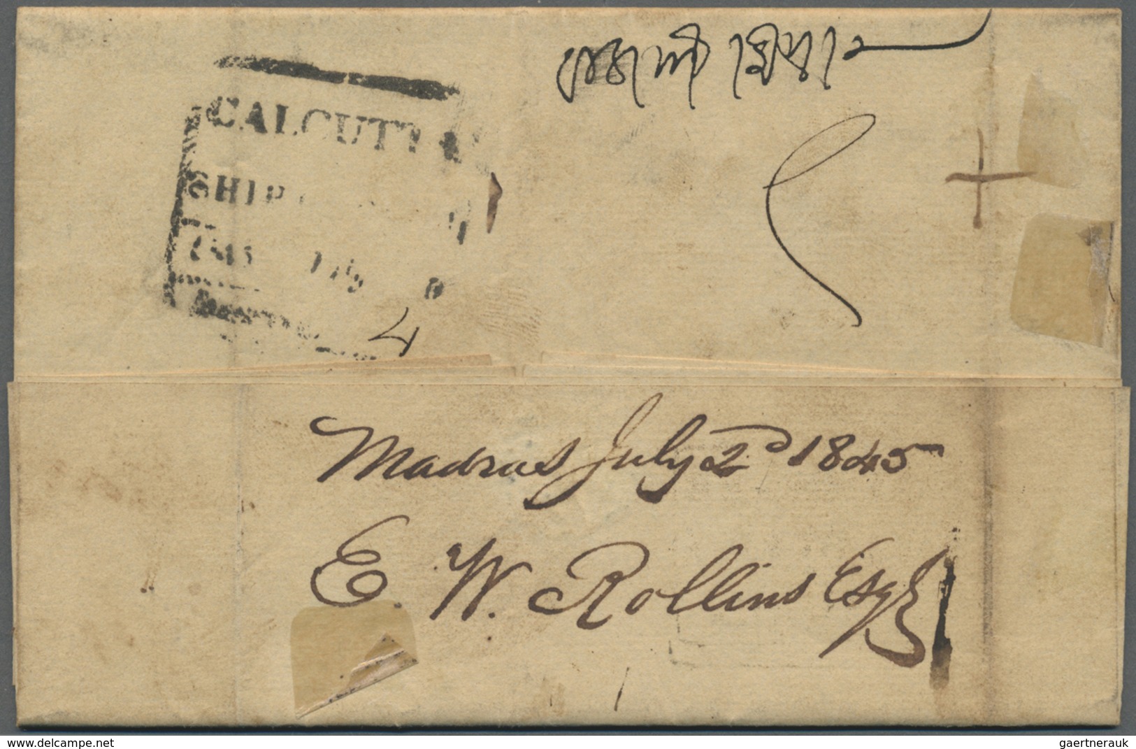 Br Indien - Vorphilatelie: 1826-52, CALCUTTA postmarks/handstamps: 14 letters from (few to) Calcutta wi
