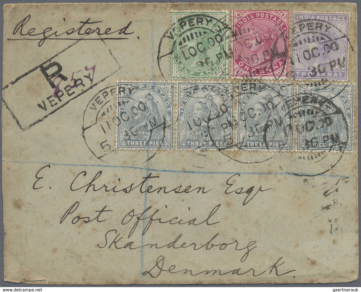 Br/GA Indien: 1843 Onwards: Hundreds Of Covers, Postcards, Postal Stationery And Documents, Plus Some Stam - Autres & Non Classés