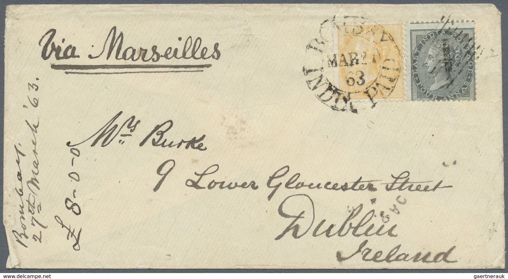 Br Indien: 1850's-1870's: Group Of 11 Covers To Great Britain (six To Ireland, Five To England), With V - Autres & Non Classés