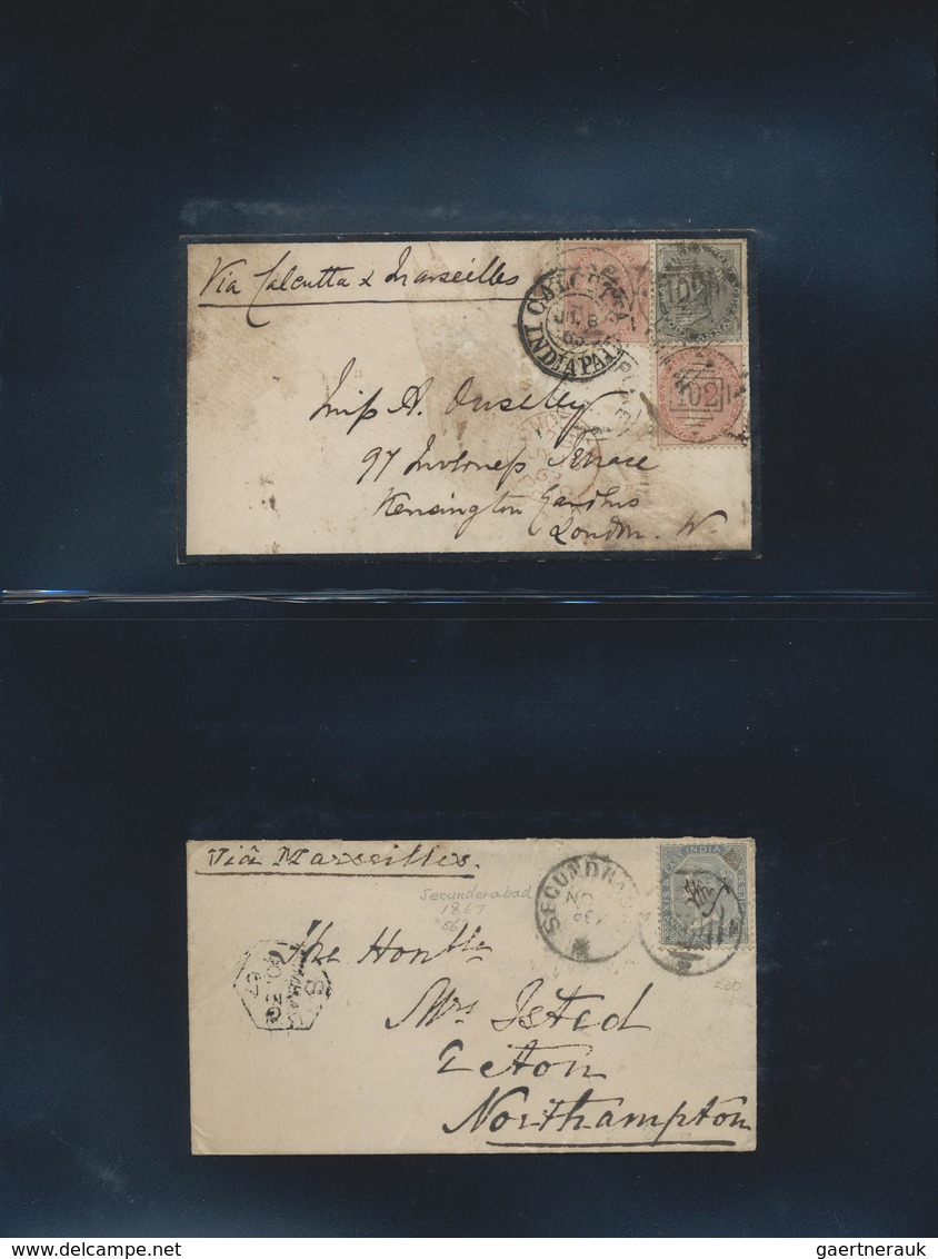 Br/GA Indien: 1854-1947: Collection Of About 140 Covers, Postcards And Postal Stationery Items, With Three - Autres & Non Classés