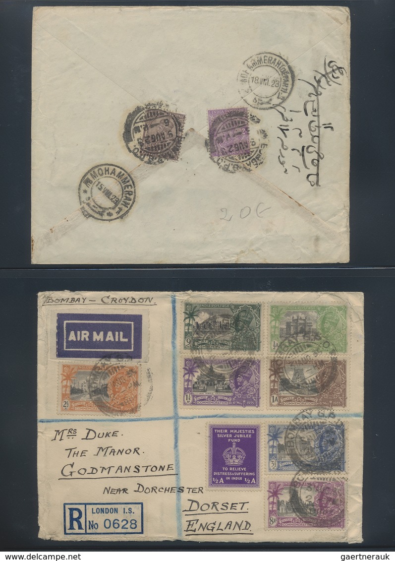 Br/GA Indien: 1854-1947: Collection Of About 140 Covers, Postcards And Postal Stationery Items, With Three - Autres & Non Classés