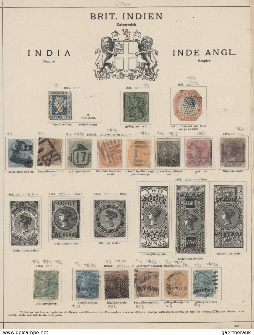 O/(*) Indien: 1854/1946, Mainly Used Collection Incl. Some Fiscals, States And Burma On Album Pages, Varie - Autres & Non Classés