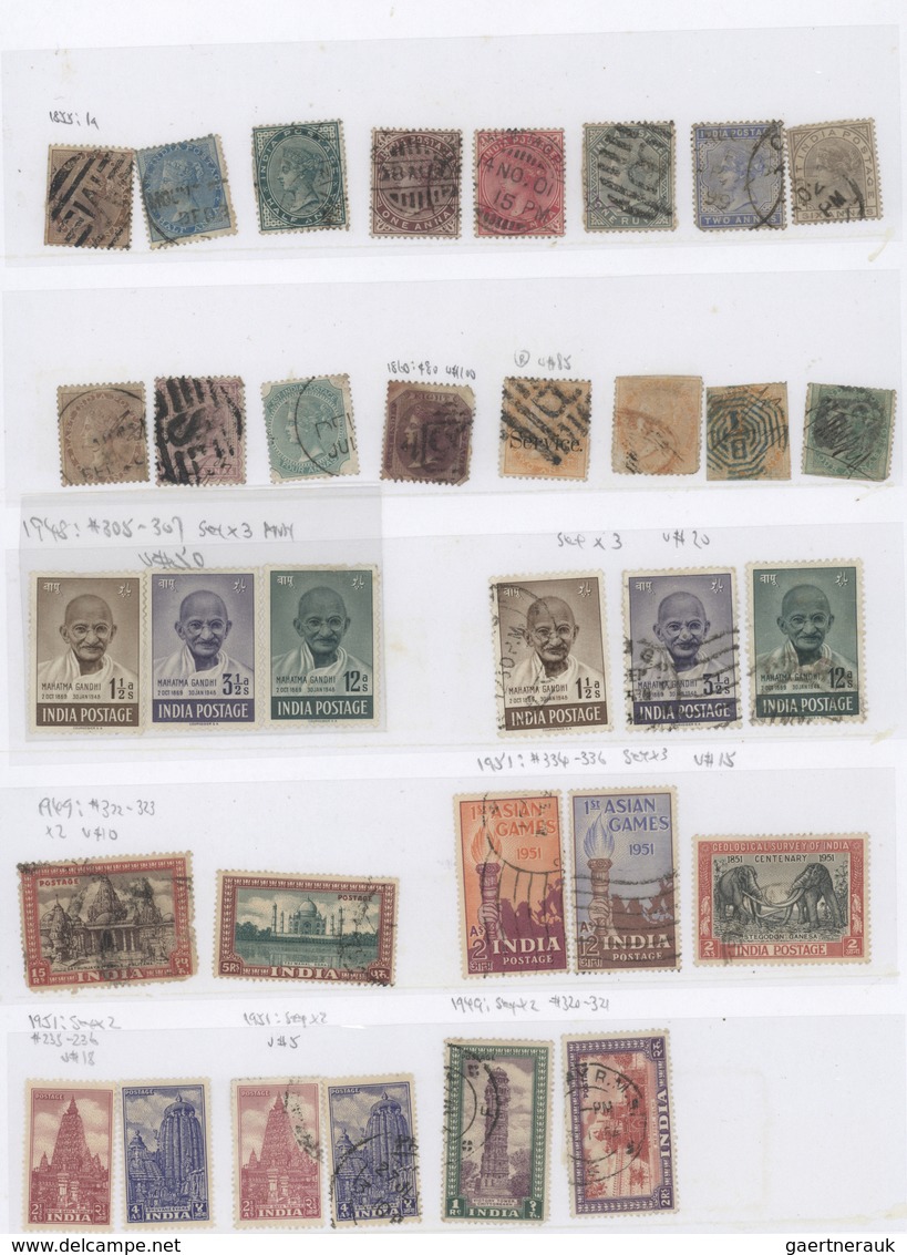 O/(*) Indien: 1854/1946, Mainly Used Collection Incl. Some Fiscals, States And Burma On Album Pages, Varie - Autres & Non Classés