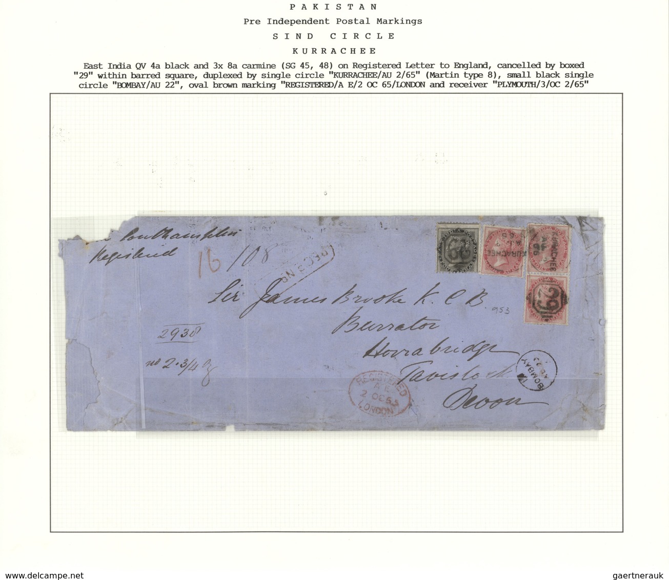 GA/Br/O Indien: 1854-1902, SIND And NORTHERN CIRCLE: Postal History Collection Of Near To 130 Queen Victoria - Autres & Non Classés