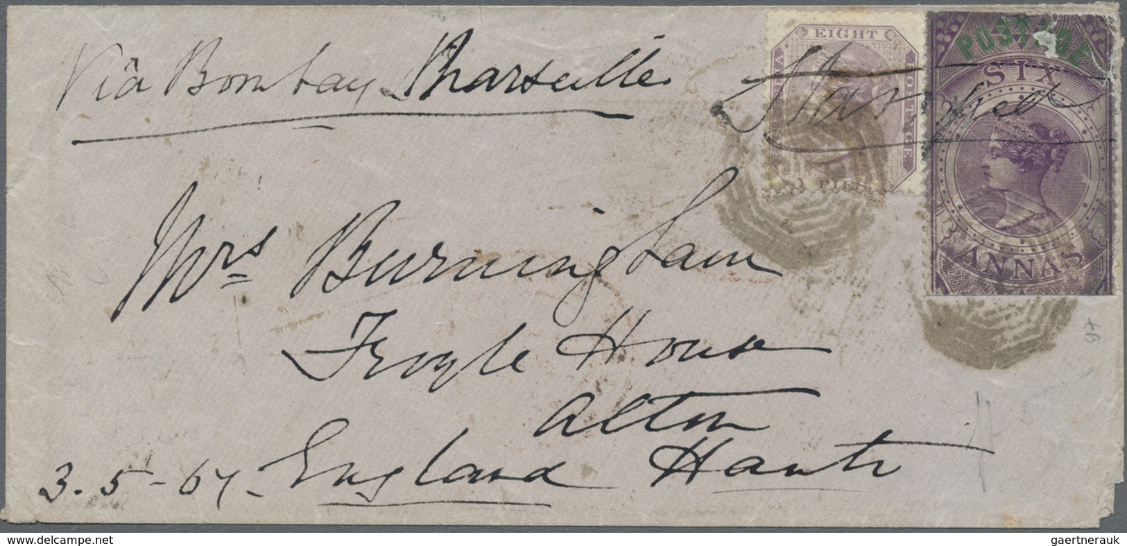 Br/GA/Brfst/O Indien: 1854-1880's (ca.) - "EARLY INDIAN CANCELLATIONS": Specialized Collection Of About 1000 Cover - Autres & Non Classés