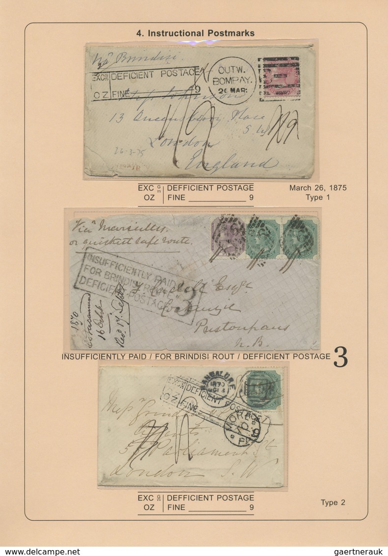 Br/GA/Brfst/O Indien: 1854-1880's (ca.) - "EARLY INDIAN CANCELLATIONS": Specialized collection of about 1000 cover