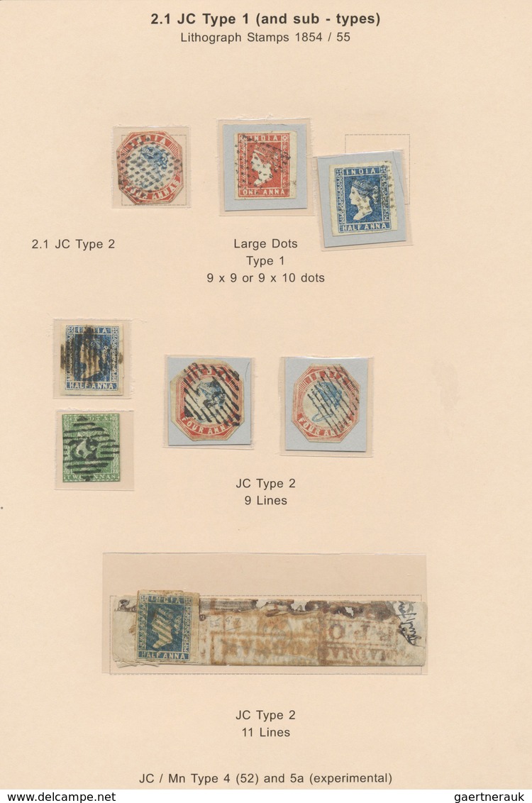 Br/Brfst/O Indien: 1854-1860's INDIAN CANCELLATIONS ON LITHOGRAPHS: Specialized Collection Of More Than 160 Cov - Autres & Non Classés