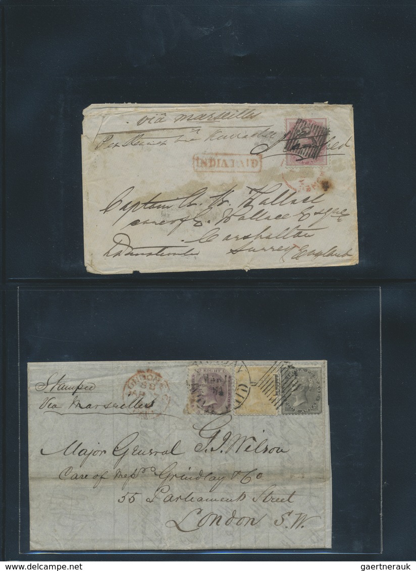 Br Indien: 1855-1900 Ca.: Collection Of More Than 100 Covers And Letters To England, Scotland And Irela - Autres & Non Classés