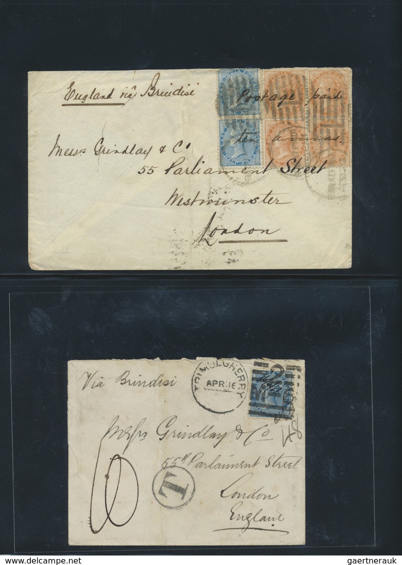 Br Indien: 1855-1900 ca.: Collection of more than 100 covers and letters to England, Scotland and Irela