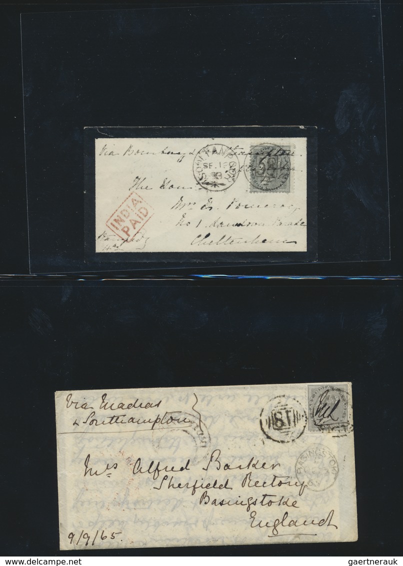 Br Indien: 1855-1900 ca.: Collection of more than 100 covers and letters to England, Scotland and Irela