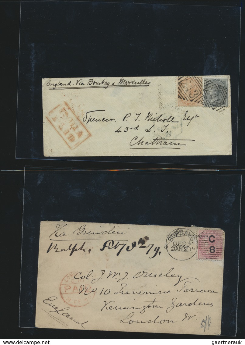 Br Indien: 1855-1900 ca.: Collection of more than 100 covers and letters to England, Scotland and Irela