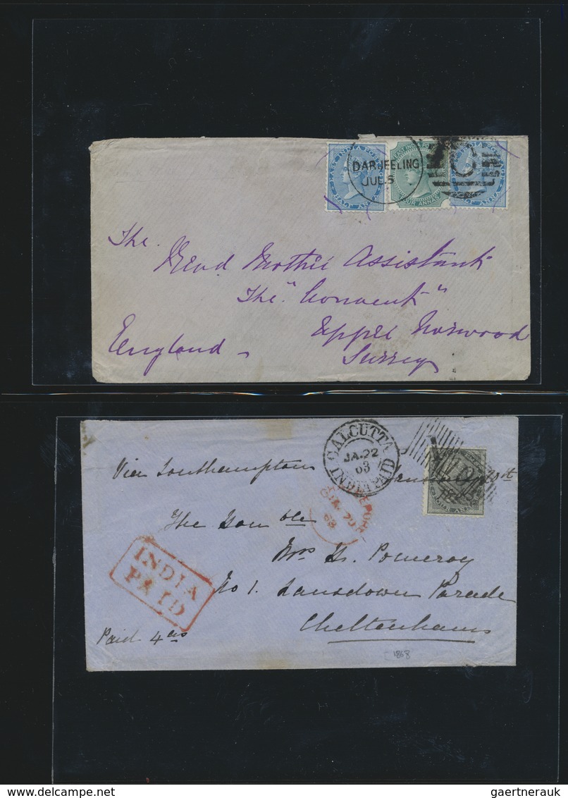 Br Indien: 1855-1900 ca.: Collection of more than 100 covers and letters to England, Scotland and Irela