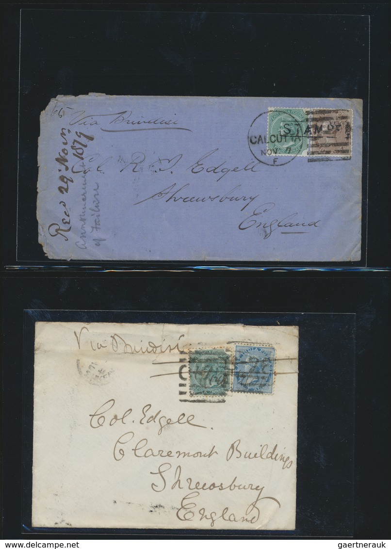 Br Indien: 1855-1900 ca.: Collection of more than 100 covers and letters to England, Scotland and Irela