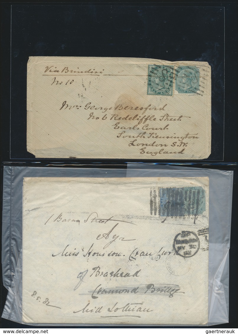 Br Indien: 1855-1900 ca.: Collection of more than 100 covers and letters to England, Scotland and Irela