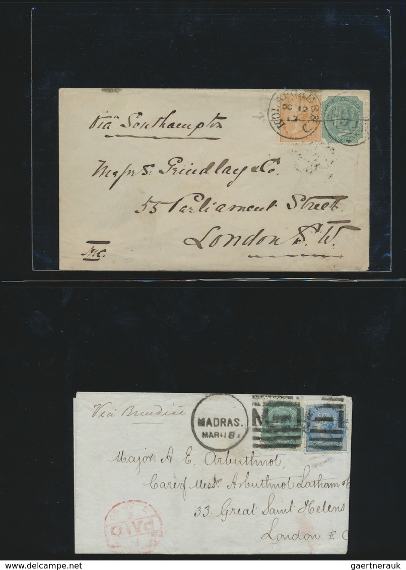 Br Indien: 1855-1900 ca.: Collection of more than 100 covers and letters to England, Scotland and Irela