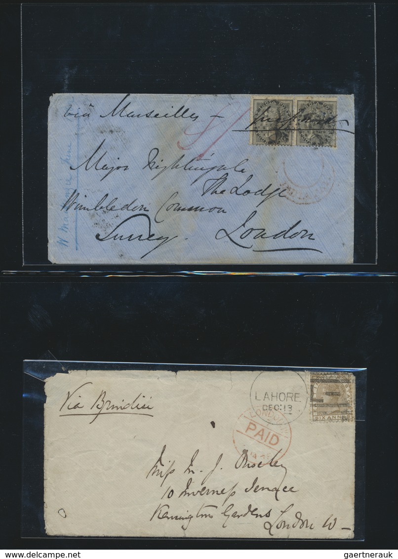 Br Indien: 1855-1900 ca.: Collection of more than 100 covers and letters to England, Scotland and Irela