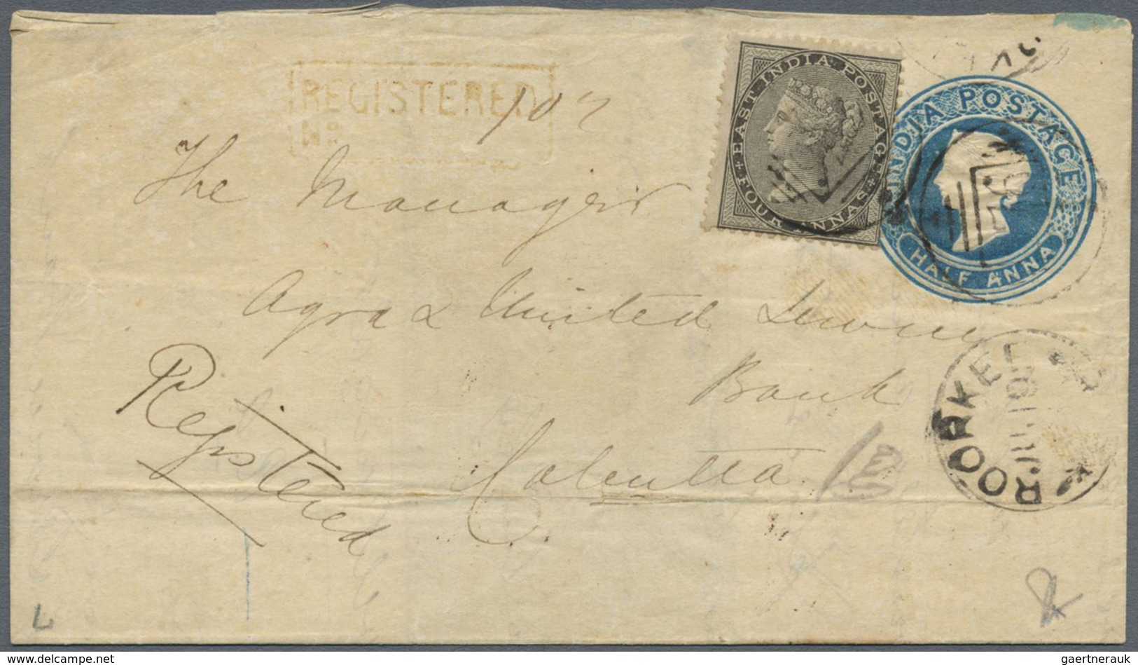 Br/GA Indien: 1858-1885 Ca.: Nine Special Inland Covers, Five Registered (incl. Scarce Reg. Handstamps), O - Andere & Zonder Classificatie