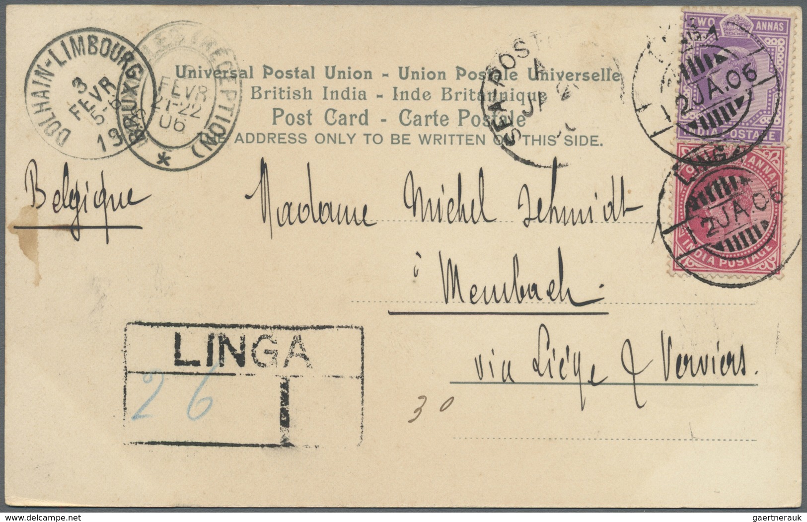 Br Indien: 1859/1960: Very fine lot of 57 envelopes, picture postcards and postal stationeries includin