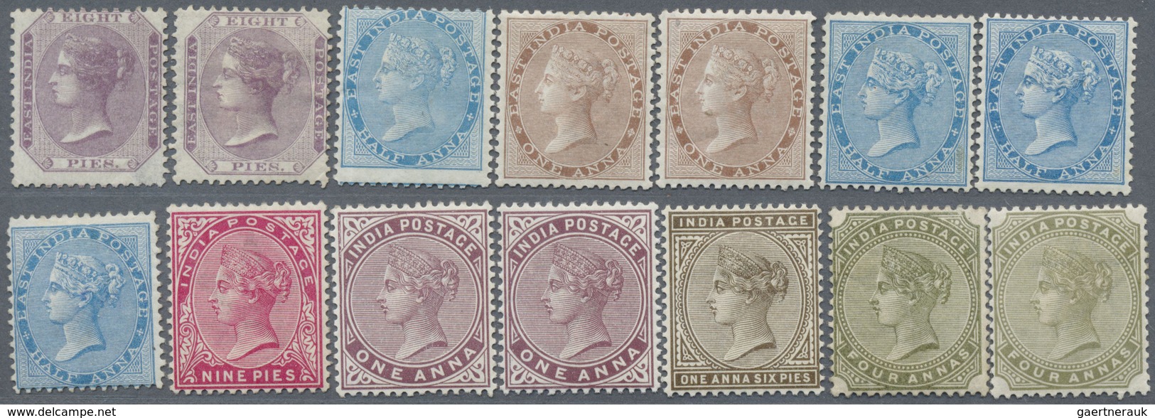 */** Indien: 1860/92, Very Fine Lot Of 20 Mint LH Values, All In Fresh And Superb Condition, SG: £356,- - Autres & Non Classés