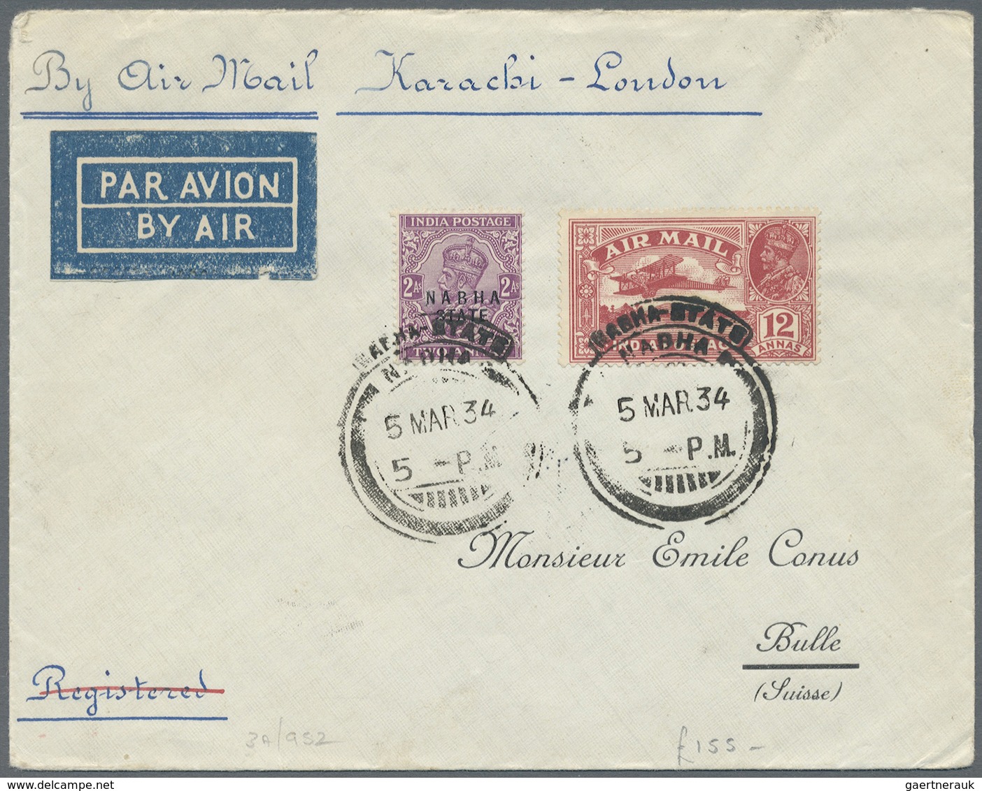 Br/GA Indien: 1874/1944 - Destination SWITZERLAND: Eight Covers To Switzerland Including 1874 Cover To St. - Autres & Non Classés
