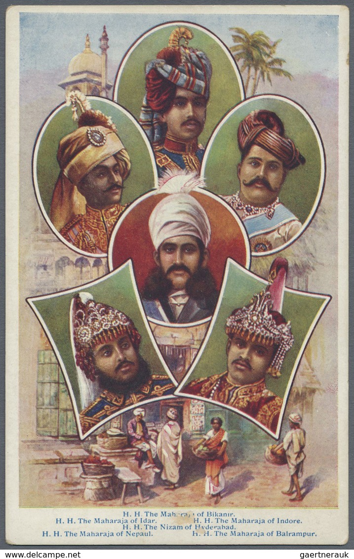Br Indien: 1900-1920's Ca.- PICTURE POSTCARDS: Collection Of About 150 Picture Postcards, Coloured Or B - Autres & Non Classés