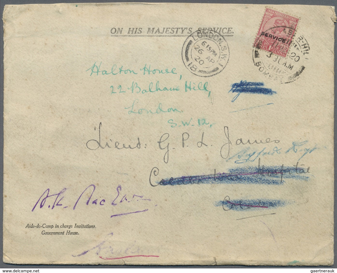 Br Indien: 1906/1940's: Group Of 18 Covers Franked With KEVII To KGVI. Adhesives Including Single, Mult - Autres & Non Classés