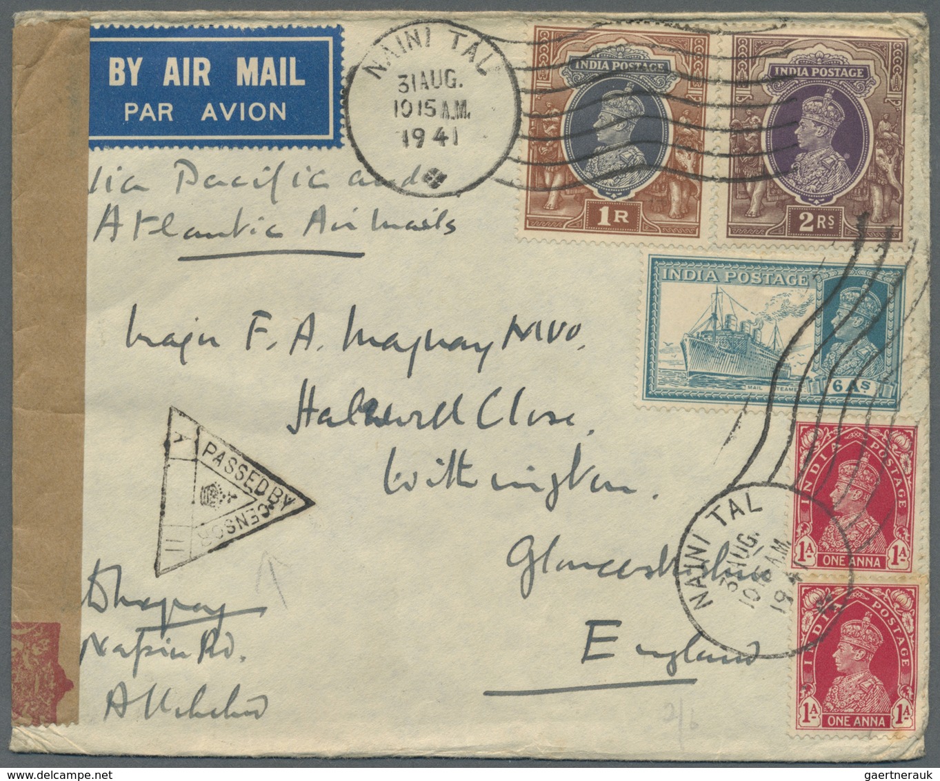 Br/GA Indien: 1940-45 - CENSORED Mail: Group Of 15 Covers And Postcards To England Showing Various Censor - Autres & Non Classés