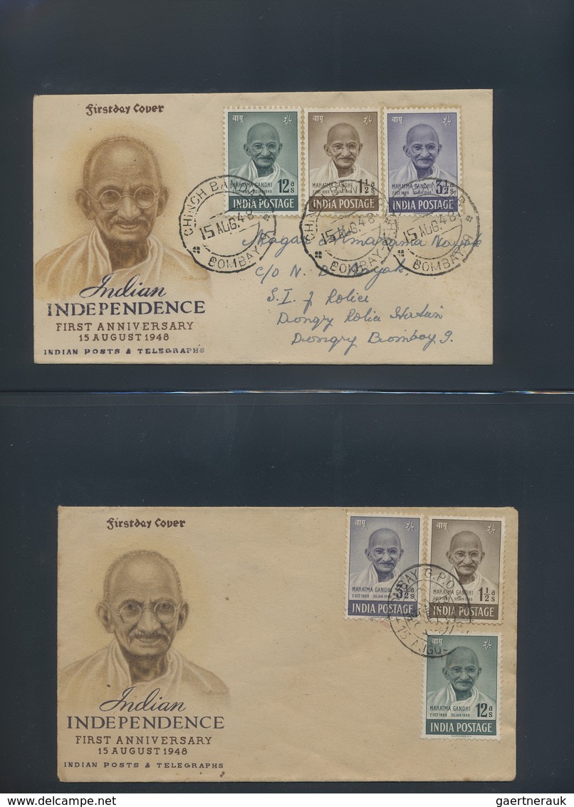 /Br Indien: 1947-1990's: Collection Of About 150 FDCs And Covers Including First Issues As GANDHI 1948 C - Autres & Non Classés