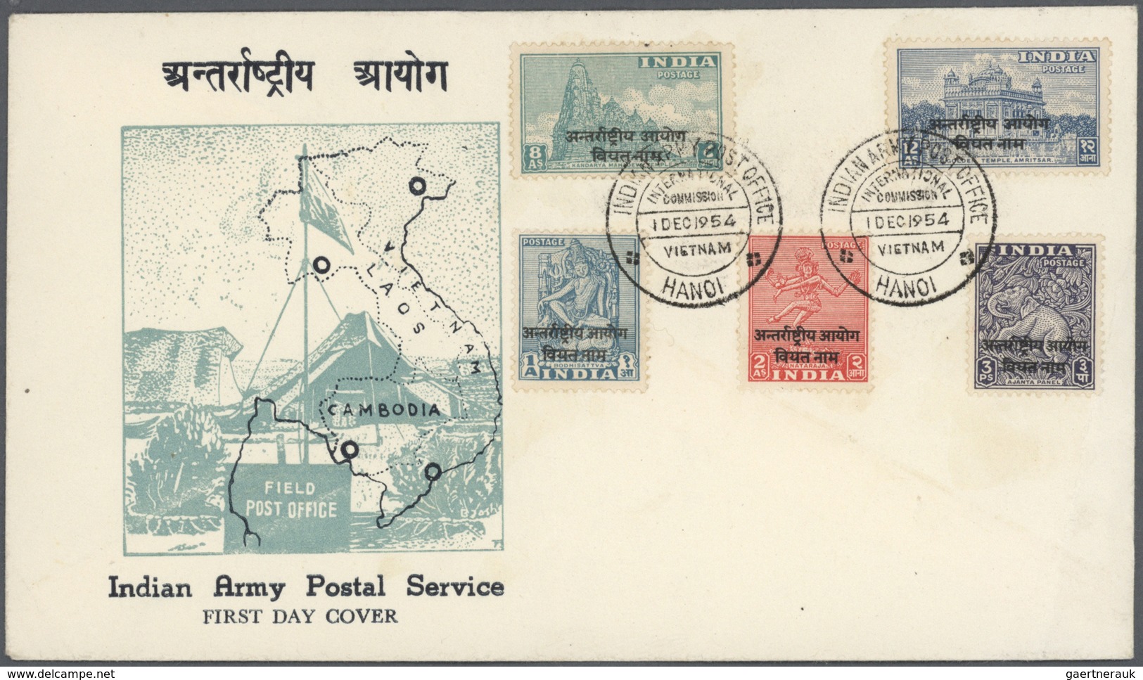 Br/GA Indien: 1947-1970's: Accumulation of more than 500 post-Independence covers, postcards and postal st