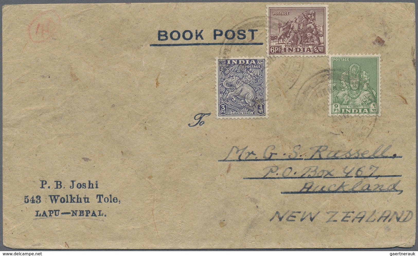 GA/Br Indien - Used Abroad: NEPAL 1890-1950 Ca.: Collection Of 80 Covers, Postcards And Postal Stationery - Autres & Non Classés