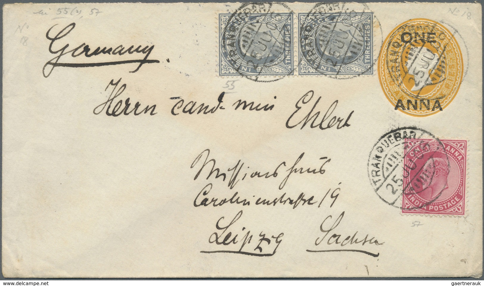 GA/Br Indien - Used Abroad: 1890-1909 DANISH SETTLEMENT: Group Of 11 Postal Stationery Cards/envelopes Plu - Autres & Non Classés