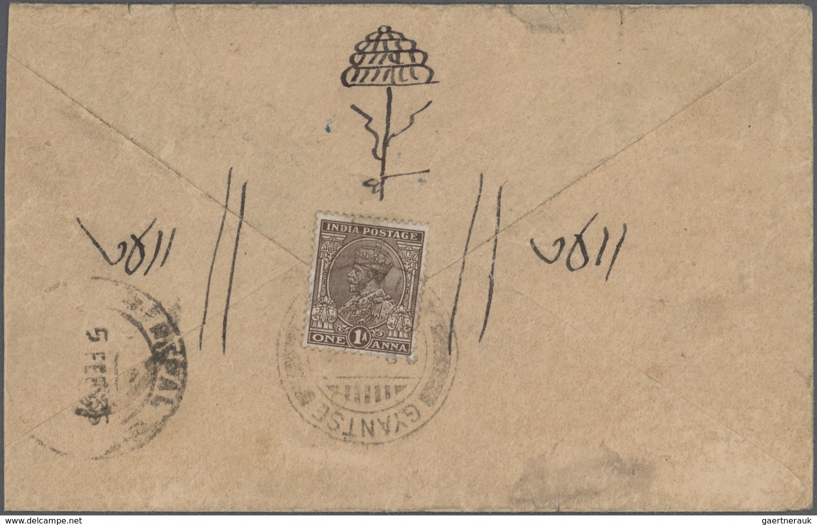 Br/Brfst Indien - Used Abroad: TIBET 1928-53: Two Covers And Two Pieces Franked With Indian Adhesives Used In - Autres & Non Classés