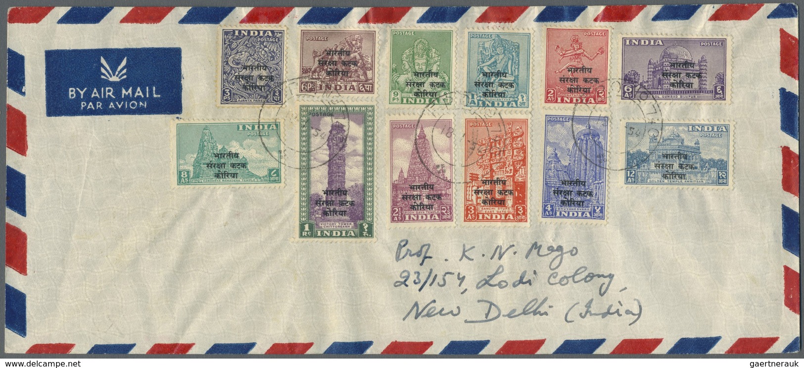 Br/ Indien - Feldpost: 1954-1968: Group Of 14 Covers From The Indian Custodian Forces, The Intern. Commi - Franchise Militaire