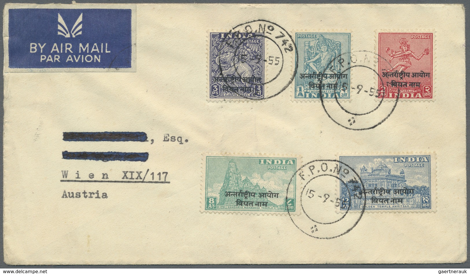 Br/ Indien - Feldpost: 1954-1968: Group Of 14 Covers From The Indian Custodian Forces, The Intern. Commi - Franchise Militaire