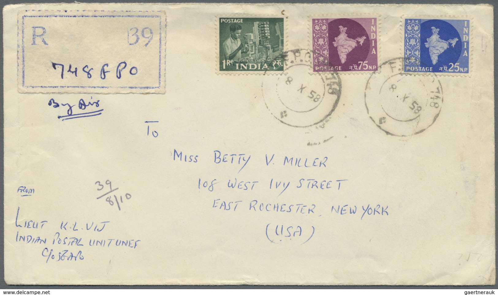 Br/ Indien - Feldpost: 1954-1968: Group Of 14 Covers From The Indian Custodian Forces, The Intern. Commi - Franchise Militaire
