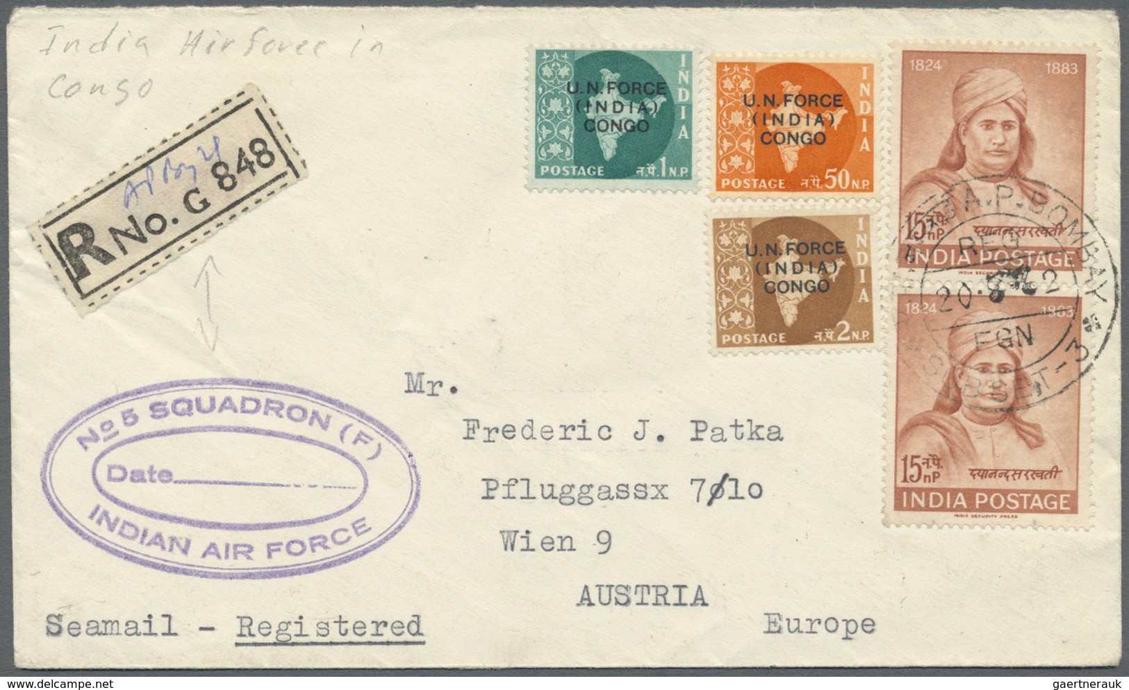 Br/ Indien - Feldpost: 1954-1968: Group Of 14 Covers From The Indian Custodian Forces, The Intern. Commi - Franchise Militaire