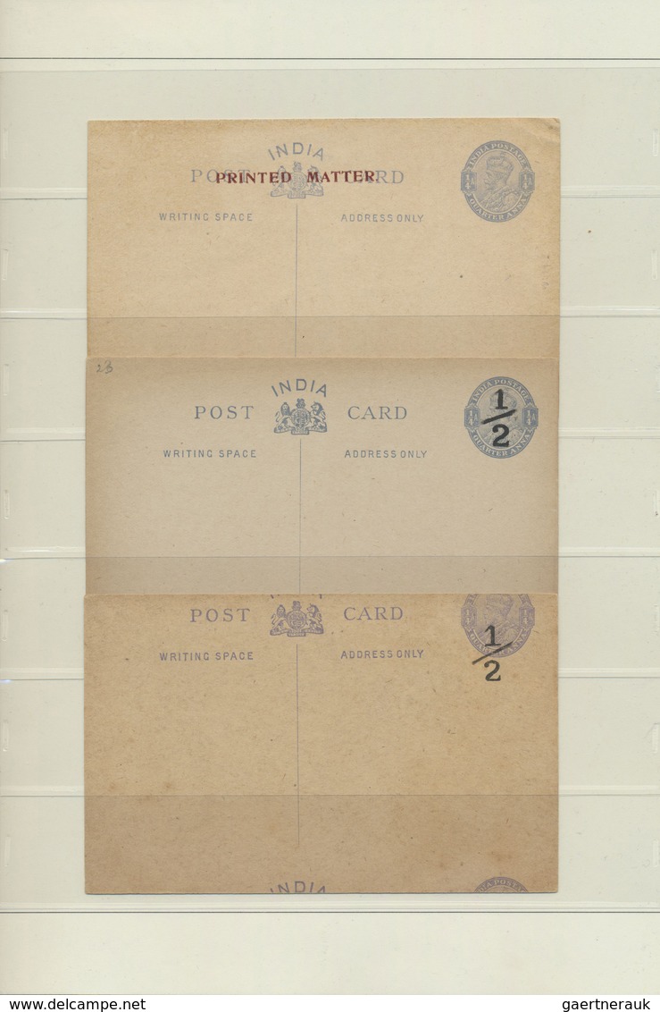 GA Indien - Ganzsachen: 1857-1947: Collection Of 130 Postal Stationery Cards, Double Cards, Envelopes, - Non Classificati