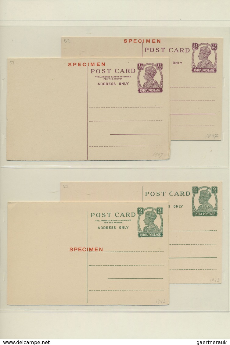 GA Indien - Ganzsachen: 1857-1947: Collection Of 130 Postal Stationery Cards, Double Cards, Envelopes, - Non Classés