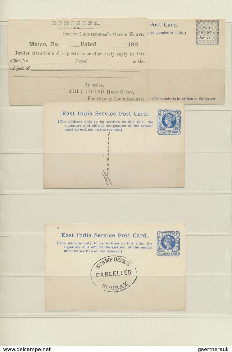 GA Indien - Ganzsachen: 1857-1947: Collection Of 130 Postal Stationery Cards, Double Cards, Envelopes, - Non Classés