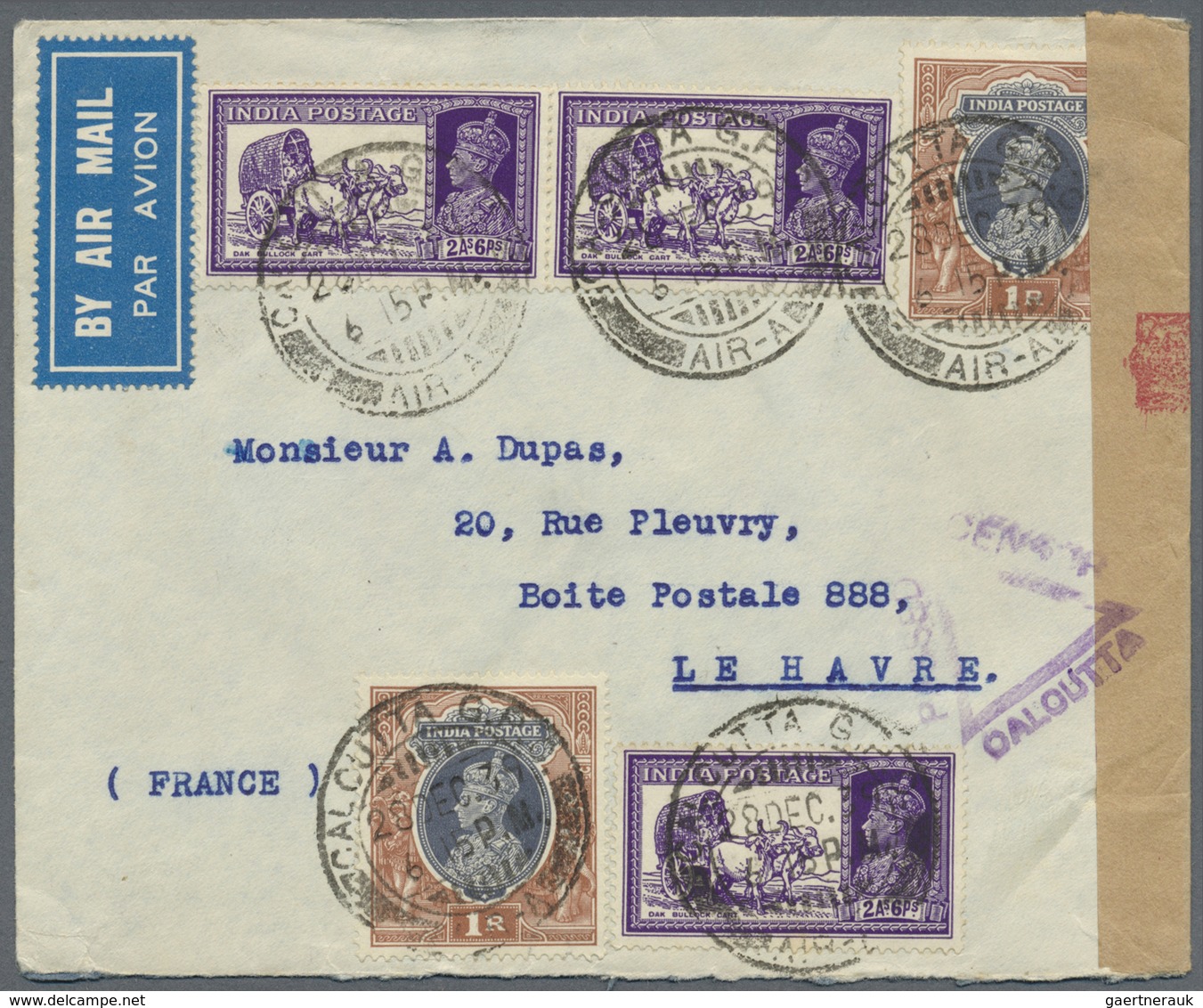 Br Indien - Flugpost: 1933-38: Group Of 10 Covers Sent By Airmail, With Opening Flight Cover Rangoon-Ba - Poste Aérienne