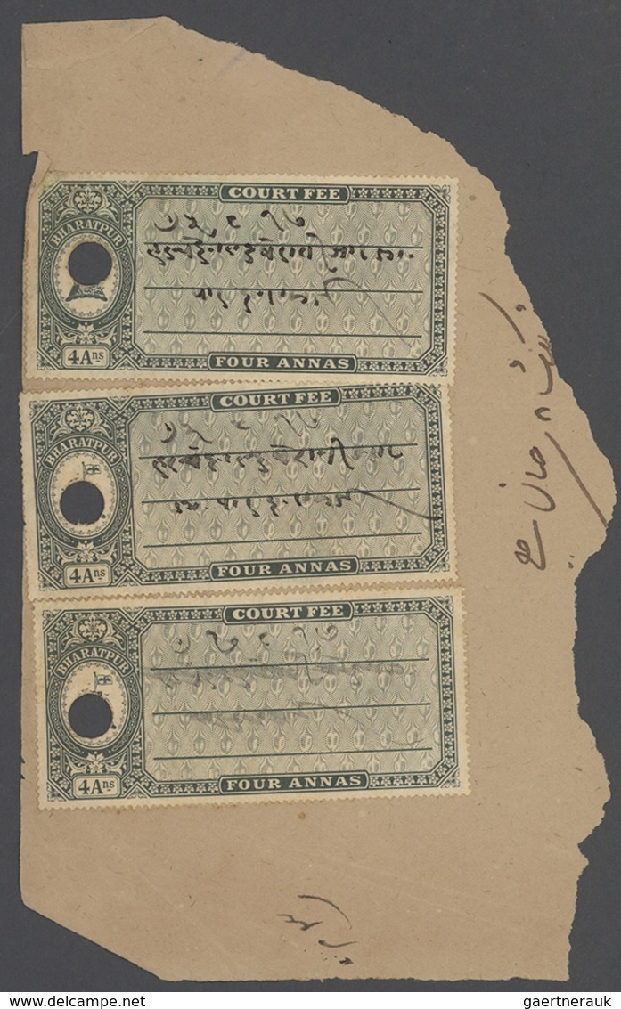 Indien - Konventionalstaaten: COURT FEES 1920-46, different states, nice lot of over 650 dokuments o