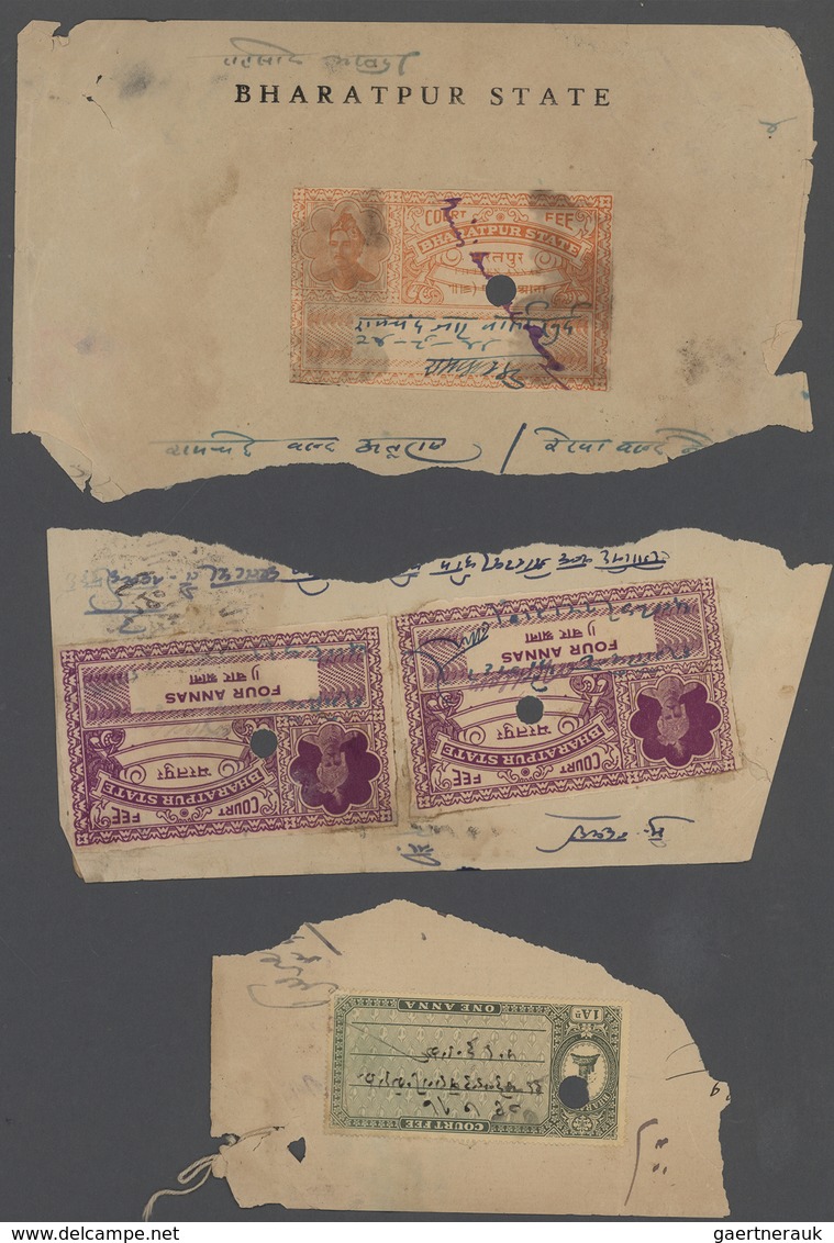 Indien - Konventionalstaaten: COURT FEES 1920-46, different states, nice lot of over 650 dokuments o